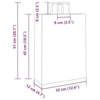 VidaXL Papieren zakken 50 st met hengsels 32x12x42 cm bruin - thumbnail