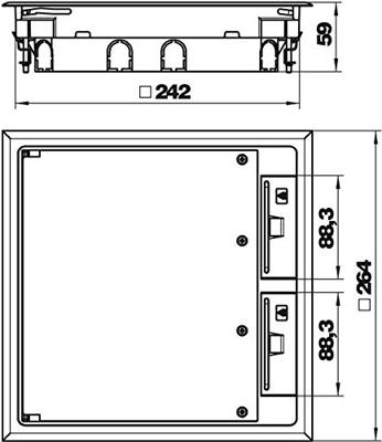 OBO Bettermann GES9 55U V 9011 Apparaatinzetstuk