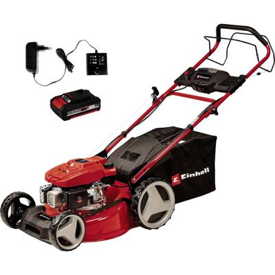 Einhell GC-PM 46 SM HW-E Li Power X-Change Grasmaaier Benzine Incl. oplader, Incl. accu, Uitwerp aan achterzijde 2000 W 18 V Snijbreedte max. 46 cm Geschikt Einhell GC-PM 46 SM HW-E Li Power X-Change Grasmaaier Benzine Incl. oplader, Incl. accu, Uitwerp aan achterzijde 2000 W 18 V Snijbreedte max. 46 cm Geschikt