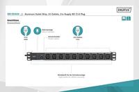 Digitus DN-95404 19 inch Stekkerdoos voor patchkast 1 HE Apparaatcontactdoos C13 10A Zwart - thumbnail