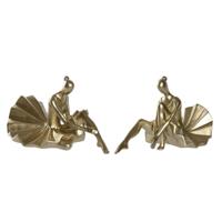 Decoratieve figuren DKD Home Decor 17 x 23 x 14,5 cm Gouden Balletdanseres (2 Stuks) - thumbnail