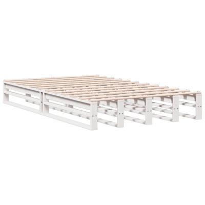 Bed met boekenkast zonder matras grenenhout wit 150x200 cm