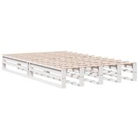 Bed met boekenkast zonder matras grenenhout wit 140x190 cm - thumbnail