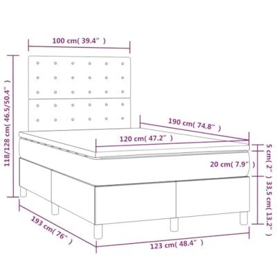 Boxspring met matras en LED kunstleer cappuccinokleur 120x190cm