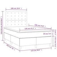 Boxspring met matras en LED kunstleer cappuccinokleur 120x190cm - thumbnail