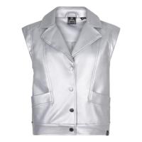 Indian Blue Jeans Meisjes gilet pu - Zilver grijs - thumbnail