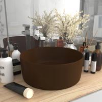 VidaXL Wastafel rond 40x15 cm keramiek mat donkerbruin - thumbnail