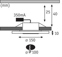 Paulmann 92543 Whirl LED-inbouwlamp Set van 3 stuks LED LED vast ingebouwd 18 W Aluminium - thumbnail
