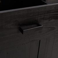 Schoenenkast 75x40x110 cm massief grenenhout zwart - thumbnail