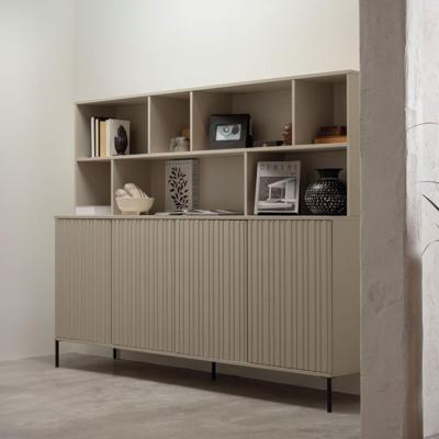 WOOOD Wandkast 'New Gravure' Grenenhout, 150 x 200cm, kleur Dust