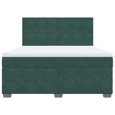 Boxspring met matras fluweel donkergroen 180x200 cm