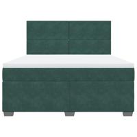 Boxspring met matras fluweel donkergroen 180x200 cm - thumbnail