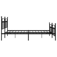 Bedframe met hoofd- en voeteneinde metaal zwart 193x203 cm - thumbnail
