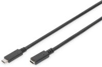 DIGITUS USB 2.0 verlengkabel - 2.0 m - USB C (St) naar USB C (Bu) - 480 Mbit/s - Type-C kabel - zwart - thumbnail