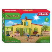 Schleich farm world - grote stal, geel speelfiguur - thumbnail