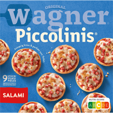 WAGNER Piccolinis mini pizza salami 9 stuks 270 g bij Jumbo