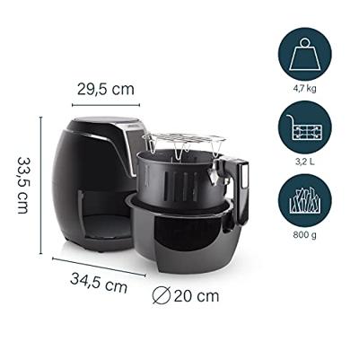Princess 01.182021.01.001 Airfryer 1400 W Met display, Anti-aanbaklaag, Timerfunctie Zwart