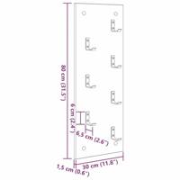Wandgemonteerde kapstok Grijs sonoma 30 x 1.5 x 80 cm - thumbnail