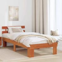 Bedframe met hoofdeinde Bruin 100 x 200 cm Massief grenenhout - thumbnail