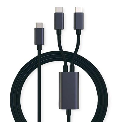 ROLINE USB type C split oplaadkabel, USB-C - 2x USB-C, M/M, max. 100W, zwart, 1,85 m