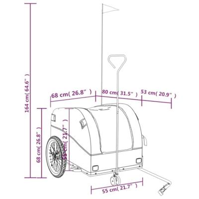 Fietstrailer 45 kg ijzer zwart en groen
