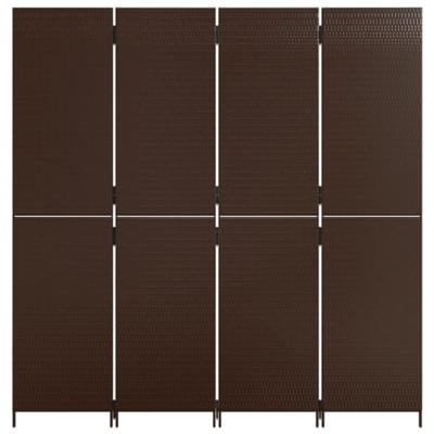 Kamerscherm 4 panelen poly rattan bruin Kamerscherm 4 panelen poly rattan bruin