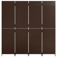 Kamerscherm 4 panelen poly rattan bruin - thumbnail