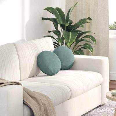 VidaXL Zitkussens 2 stuks zeegroen ø 40 x 13 cm fluweel