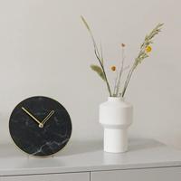 NeXtime ne-5222zw tafelklok marble table dia 20cm glas zwart - thumbnail