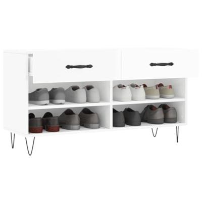 VidaXL Schoenenbank 102x35x55 cm bewerkt hout hoogglans wit