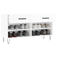 VidaXL Schoenenbank 102x35x55 cm bewerkt hout hoogglans wit - thumbnail