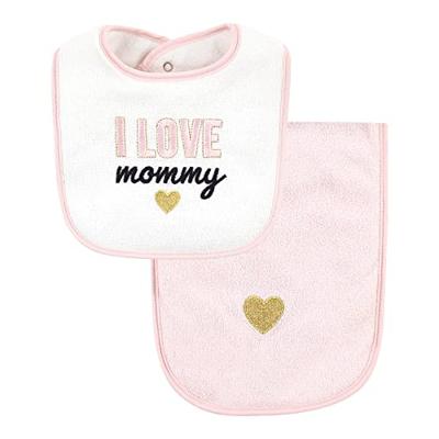 Hudson Baby Unisex Baby Cotton Terry Bib and Burp Cloth Set, Daddys Little Girl, One Size
