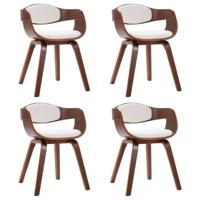 Eetkamerstoelen 4 st gebogen hout en kunstleer - thumbnail