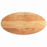 Tafelblad 120x60x2 cm ovaal massief eikenhout lichtbruin - thumbnail