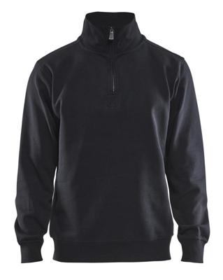 Blåkläder Sweatshirt Jersey 1/2 rits 33651048 | Zwart | Maat M - 7330509352335