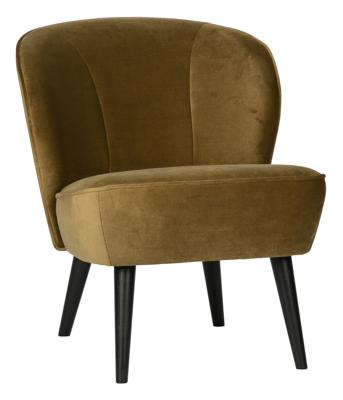 WOOOD Fauteuil 'Sara' Velvet, kleur Army