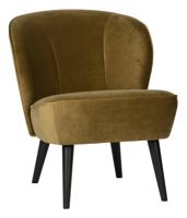 WOOOD Fauteuil 'Sara' Velvet, kleur Army - thumbnail