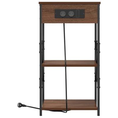 Nachtkastje 2 pcs Bruin Eiken 41 x 31 x 76 cm Bewerkt hout