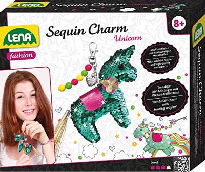 Lena sleutelhangerset Unicorn meisjes kunstleer roze 8-delig Lena sleutelhangerset Unicorn meisjes kunstleer roze 8-delig
