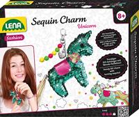 Lena sleutelhangerset Unicorn meisjes kunstleer roze 8-delig - thumbnail