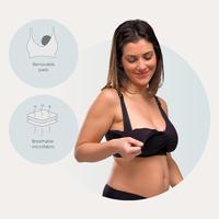 Gewatteerde borstvoedings- & zwangerschapsbeha zonder naden GelWire® CARRIWELL zwart - thumbnail