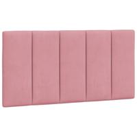 Bedframe met hoofdeinde fluweel roze 100x200 cm - thumbnail