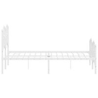 Bedframe met hoofd- en voeteneinde metaal wit 120x200 cm - thumbnail