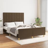 Bedframe zonder matras stof donkerbruin 140x190 cm - thumbnail