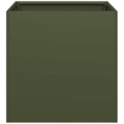VidaXL Plantenbak 40x40x40 cm koudgewalst staal olijfgroen