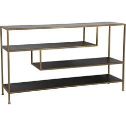 Light & Living Sidetable 'Ylaya' open, mat zwart-goud