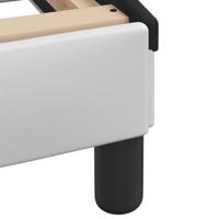 Bedframe met hoofdbord kunstleer zwart en wit 120x200 cm - thumbnail