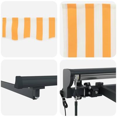 VidaXL Inklapbaar zonnescherm geel en wit 300 x 250 cm VidaXL Inklapbaar zonnescherm geel en wit 300 x 250 cm