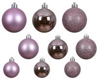 Decoris kerstballen set Plastic 30st fris lila 4-5-6cm - thumbnail