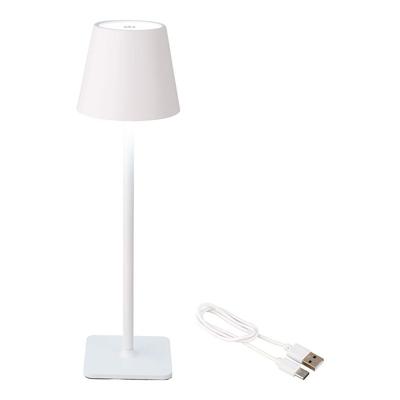 Ledtafellamp Lumineo 894378 Wit Metaal 37 cm Herlaadbaar